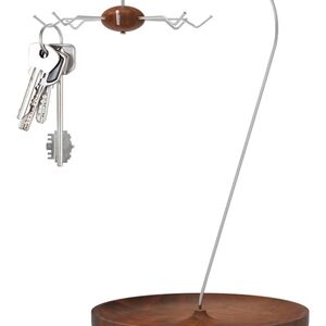 Modern Wooden Key Holder with Silver Accents